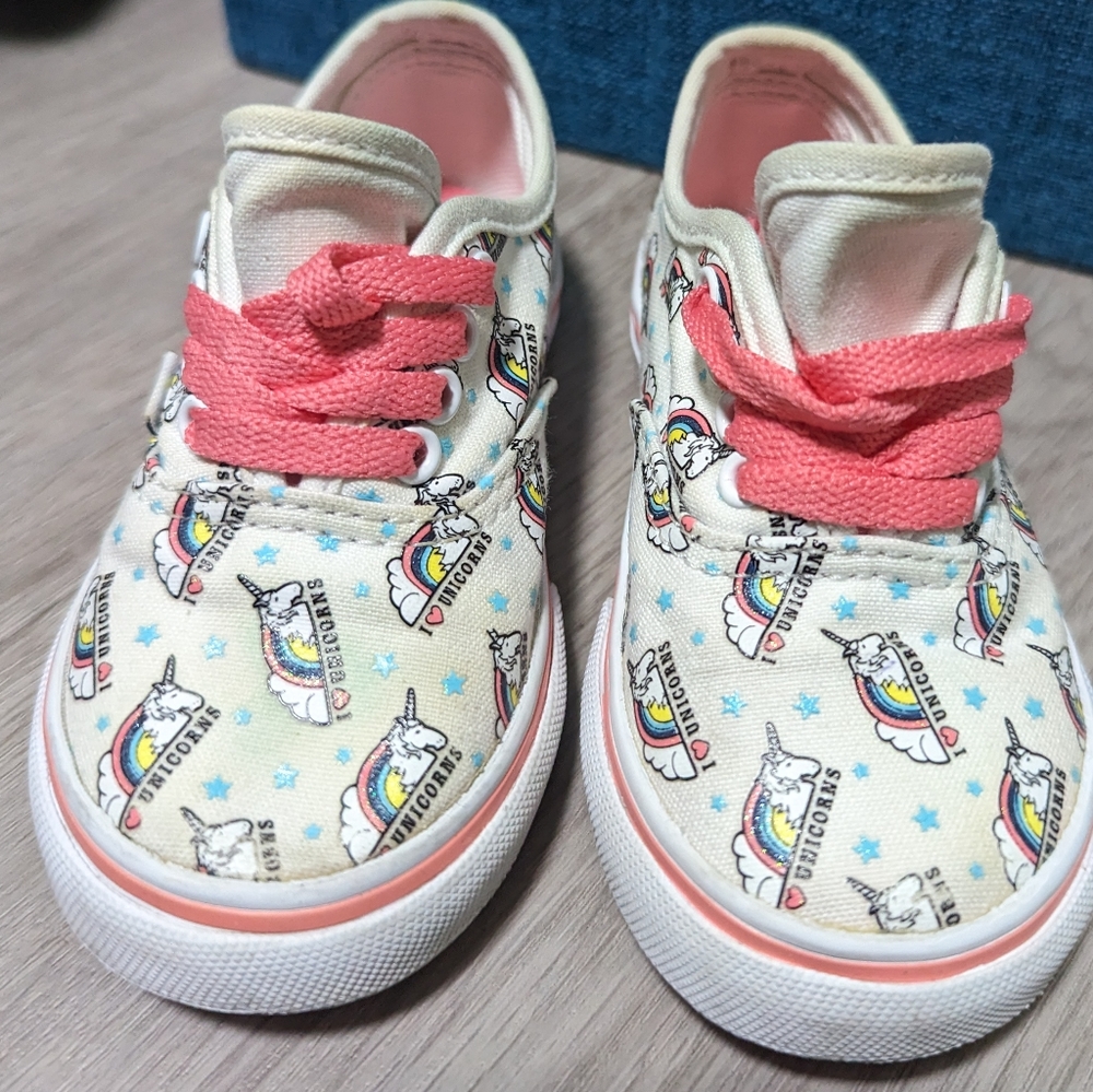 Vans Off The Wall Low Top I Love Unicorns Pink Lace Kids